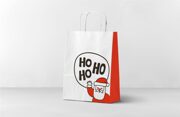 Подарочный пакет с кручеными ручками 240x105x320 "Ho Ho Ho"